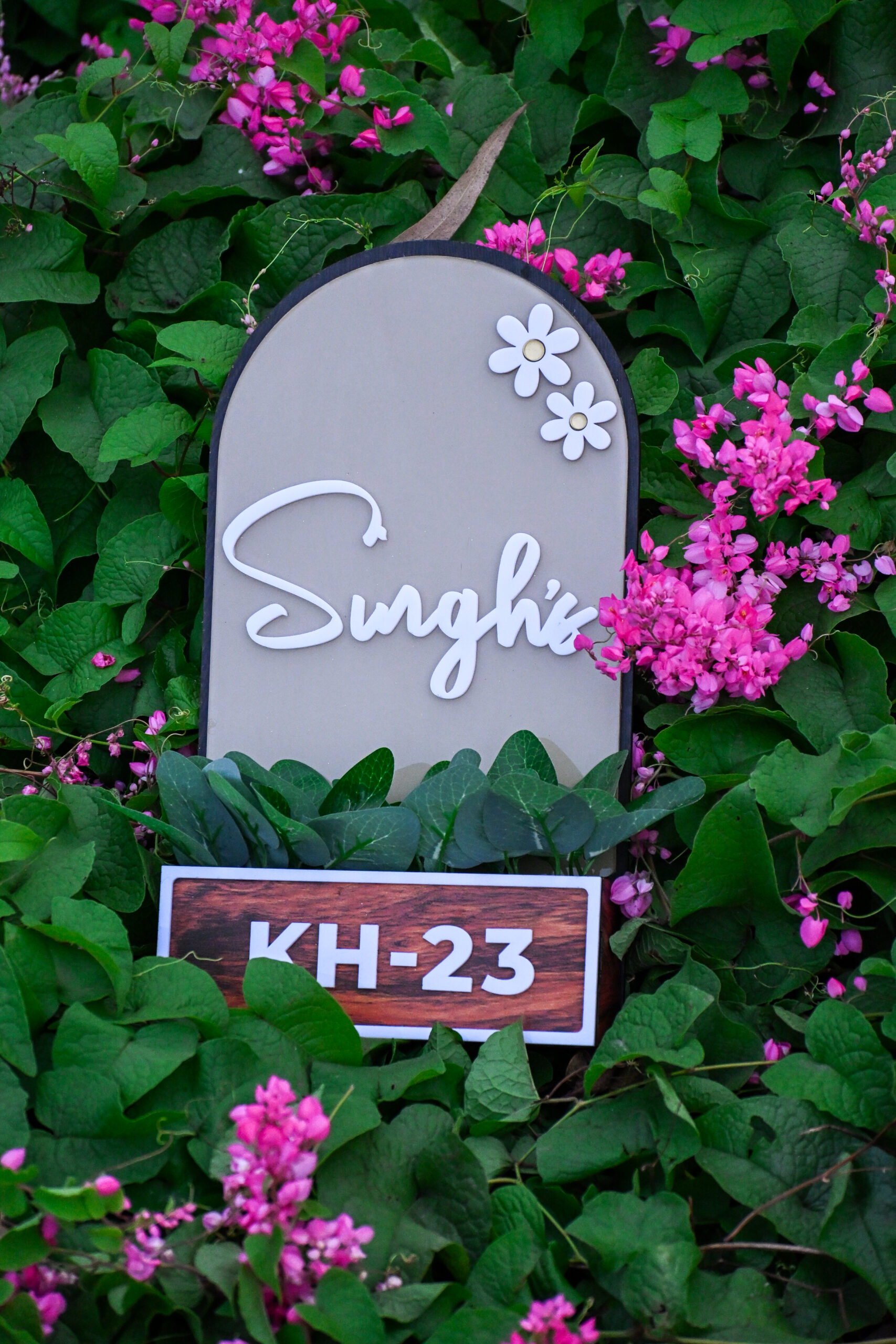 House Name Planter Maroon,Aqua Green,Lavender - Image 4