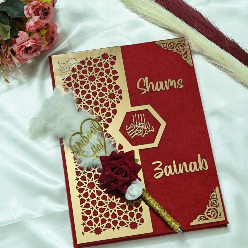 Star Design Nikah Nama Navy Blue,Red