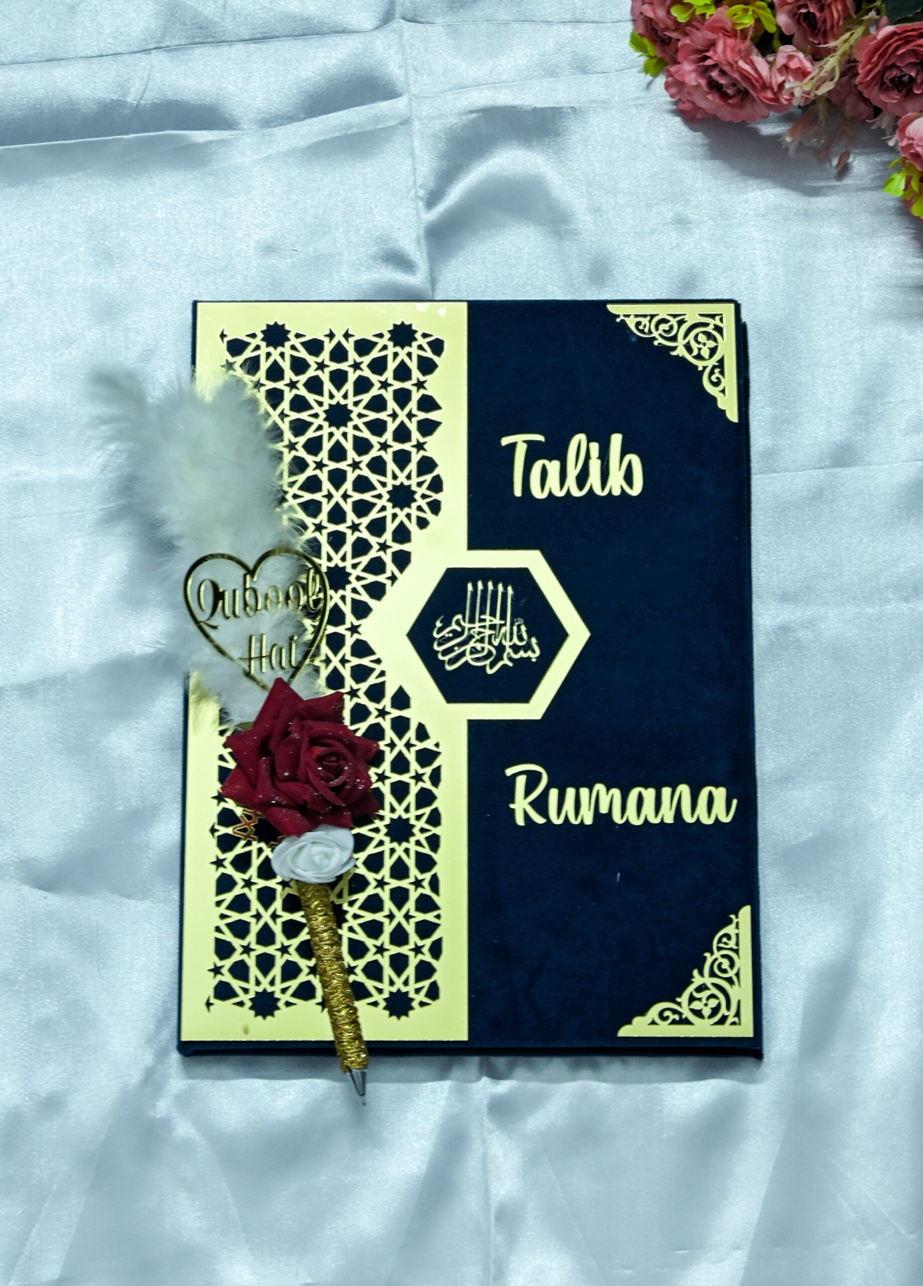 Star Design Nikah Nama Navy Blue,Red - Image 6